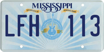 MS license plate LFH113