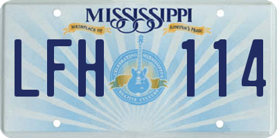 MS license plate LFH114