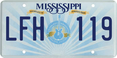 MS license plate LFH119