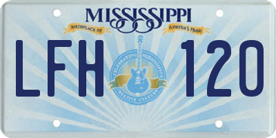 MS license plate LFH120