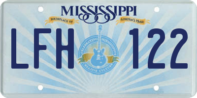 MS license plate LFH122