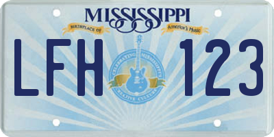 MS license plate LFH123