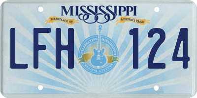 MS license plate LFH124