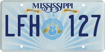 MS license plate LFH127