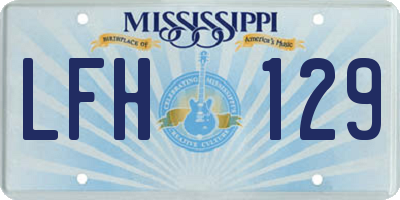 MS license plate LFH129