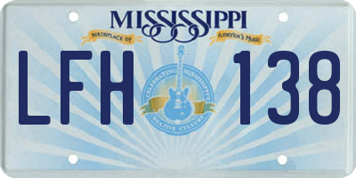 MS license plate LFH138