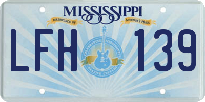 MS license plate LFH139