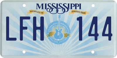 MS license plate LFH144