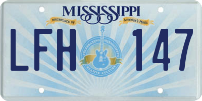 MS license plate LFH147
