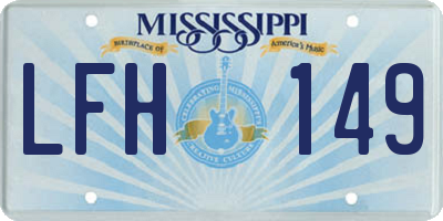 MS license plate LFH149