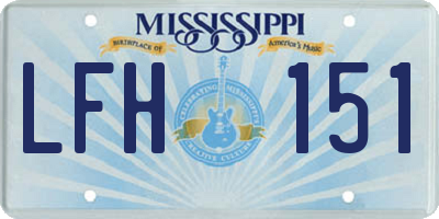 MS license plate LFH151