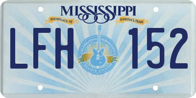 MS license plate LFH152