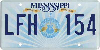 MS license plate LFH154