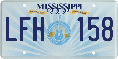 MS license plate LFH158