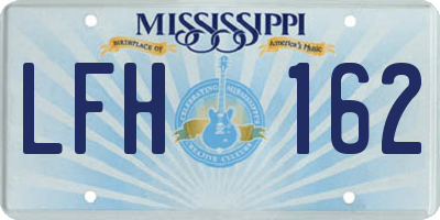 MS license plate LFH162
