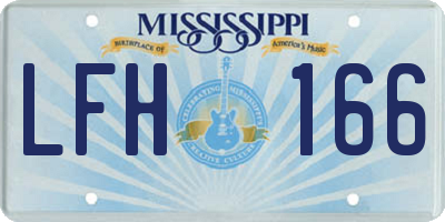 MS license plate LFH166