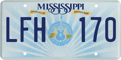 MS license plate LFH170