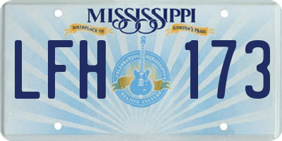 MS license plate LFH173
