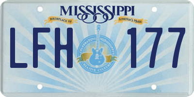 MS license plate LFH177