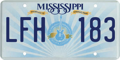 MS license plate LFH183