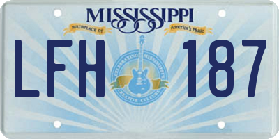 MS license plate LFH187