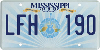 MS license plate LFH190