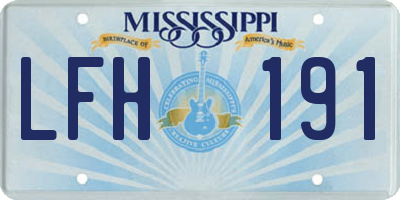 MS license plate LFH191