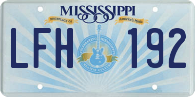 MS license plate LFH192
