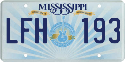 MS license plate LFH193