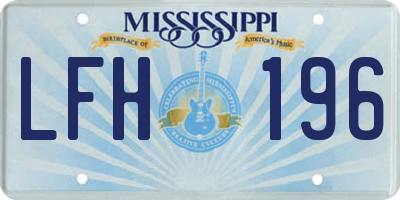 MS license plate LFH196