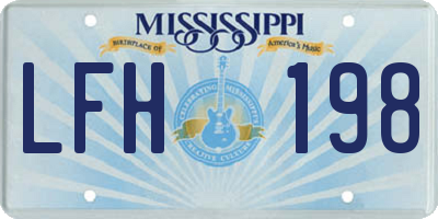 MS license plate LFH198
