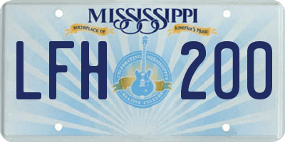MS license plate LFH200