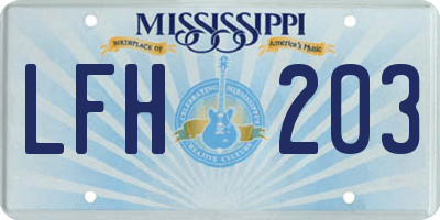 MS license plate LFH203