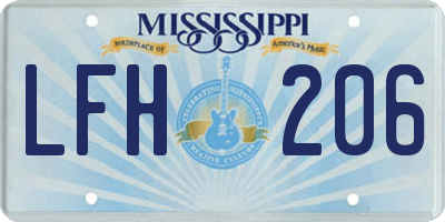 MS license plate LFH206