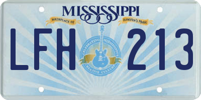 MS license plate LFH213