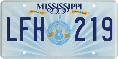 MS license plate LFH219