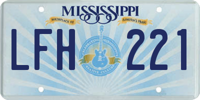 MS license plate LFH221