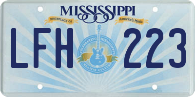 MS license plate LFH223