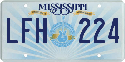 MS license plate LFH224