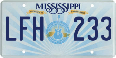 MS license plate LFH233
