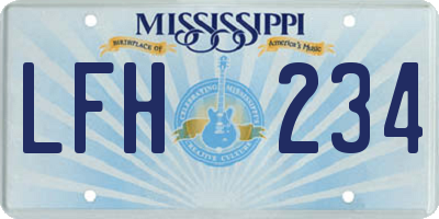 MS license plate LFH234