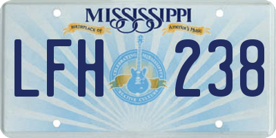 MS license plate LFH238