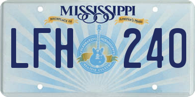 MS license plate LFH240