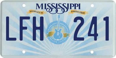 MS license plate LFH241