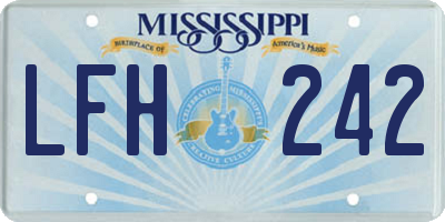MS license plate LFH242