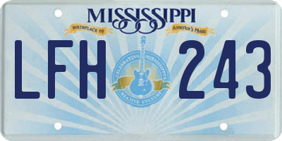 MS license plate LFH243