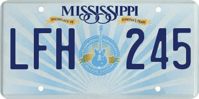 MS license plate LFH245