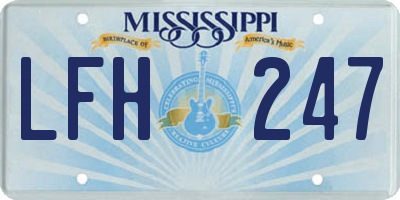 MS license plate LFH247