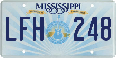 MS license plate LFH248