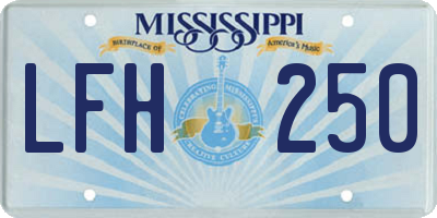MS license plate LFH250